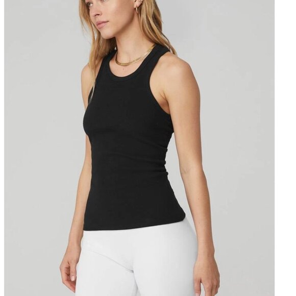 Alo Yoga Ribbed Aspire Full Length Tank - Size Small - Black - Picture 4 of 8